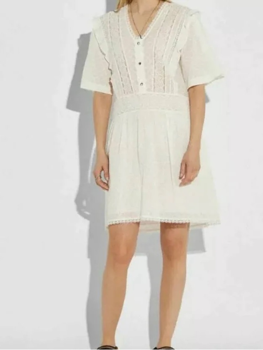 NEVER WORN size 8 Coach Broderie Anglaise Mini Dress
